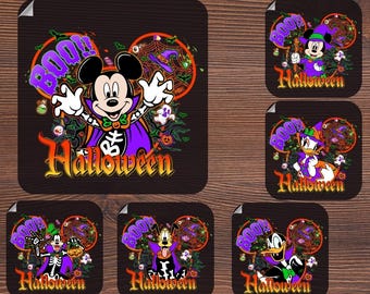 Disney Neon Halloween All Characters DTF, Mickey's Not So Scary Halloween Heat Transfer, Mickey and Friends Spooky Skeleton Ready To Press