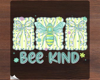 Preppy Bee Kind Heat Transfer, Summer Coquette Bow Beach Vibes Iron On, Kindness Matters Ready To Press, Matching Summer Girls Trip DTF