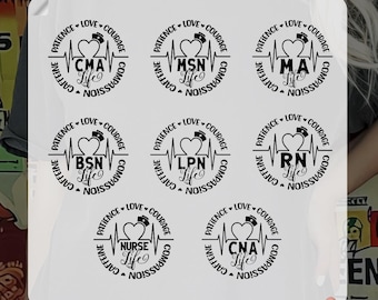 Registered Nurse Ready To Press DTF, Certified Medical Assistant Iron On, Bachelor of Science in Nursing, Medical Assistant Heat Transfer