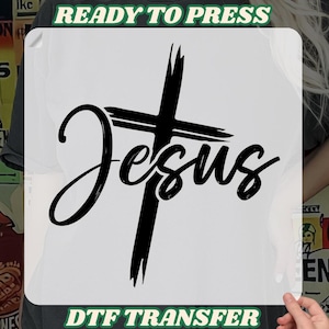 Jesus Cross DTF Transfer, Christian Faith Heat Press, God is Good Blessed Iron on, Christian Cross DT, Faithful Jesus DTF, Christian Gift