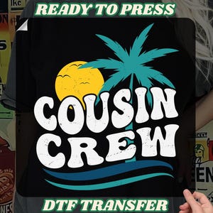 Vintage Cousin Crew Vacation shirt transfer, Cousin Summer Vacation dtf, Family Cousin Matching Crew Trip Dtf, Cousins Beach Vacation Dtf