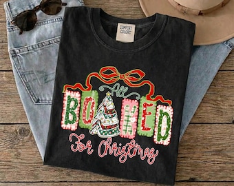 Preppy All Booked For Christmas Ready to Press, Book Christmas Tree Bow Heat Press, Book Xmas Lights Iron on, Funny Bookworm Christmas DTF