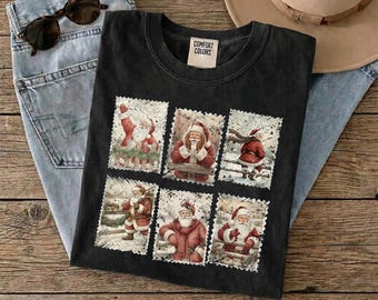 Retro Distressed Santa Claus Ready to Press, Vintage Christmas Stamp Heat Transfer, Festive Christmas Iron On, Funny Xmas Cold Peel DTF