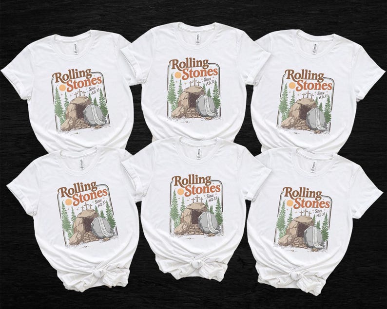 Rolling Stones Since AD 33 Iron on, Easter Christian Empty Tomb DTF Print, Jesus Christian Ready To Press, Vintage Religious Heat Transfer bild 9