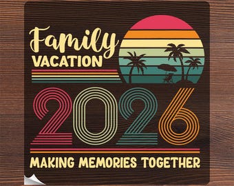 Vintage Family Vacation 2026 Ready To Press, Summer Squad Cold Peel DTF, Retro Sunset Palm Tree Beach Heat Transfer, Summer Vibes Iron On