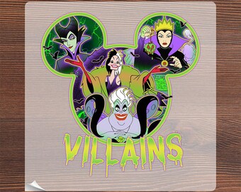 Disney Villains Halloween Party Ready To Press, Disney Matching Family Trip Heat Transfer, Bad Witches Club Iron On,  Disney Evil Queens DTF