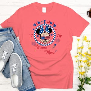 Disney 4th of july 1776 minnie mouse, Disney 4th of july 1776 Mickey mouse, Kids Patriotic dtf, Matching Family disney 4th July trip DTF image 9
