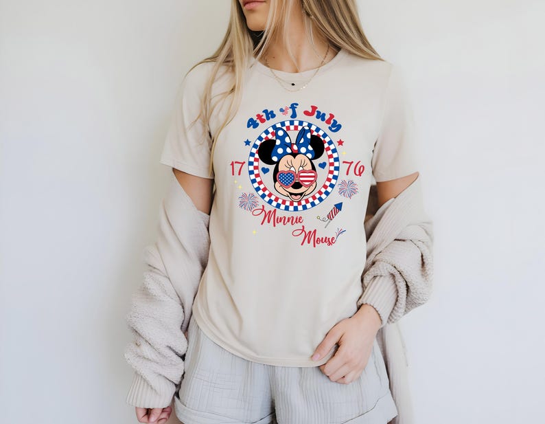 Disney 4th of july 1776 minnie mouse, Disney 4th of july 1776 Mickey mouse, Kids Patriotic dtf, Matching Family disney 4th July trip DTF image 3