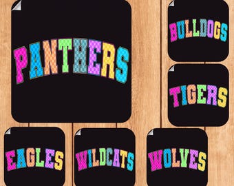 Colorful School Mascot Ready To Press, Team Spirit Iron On, Custom Matching School Spirit Heat Transfer, Personalized Team Name Game Day DTF
