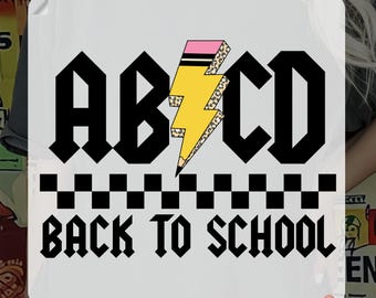 Retro Back to School DTF Transfer, ABCD Back to School Heat Press, ABCD Teacher Iron on, First Day Of School, Retro Kindergarten Teacher