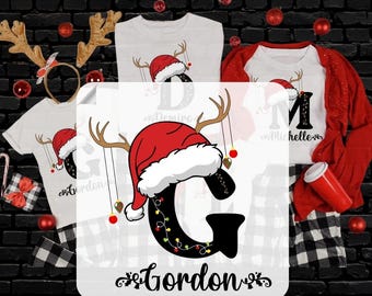 Family Christmas Name Ready To Press, Custom Monogrammed Group Heat Transfer, Personalized Matching Xmas Iron on, Cute Couples Christmas DTF