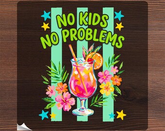 No Kids No Problems Summer Heat Transfer, Teacher Faux Abstract Impasto Iron On, Last Day of School Ready To Press, End of the Year 2026 DTF