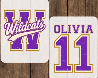 Custom Name Distressed Wildcats Ready To Press, Retro Personalized Mascot Heat Transfer, Vintage Matching School Team Iron On, Cheer Mom DTF