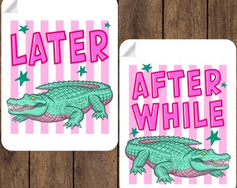 Funny Later Gator Ready To Press, After While Crocodile Summer Vacation Heat Transfer, Last Day of School Iron On, End of Year Teacher DTF