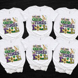 Let the Good Times Roll DTF , Matching Mardi Gras Heat Transfer, Fleur De Lis Beads Faux Glitter Iron On, Funny Mardi Gras Ready To Press image 10