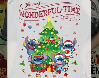 Stitch Christmas Ready To Press, Disneyland Family Christmas DTF Transfer, Disney Xmas Heat Press, Christmas Stitch Matching Iron on decal