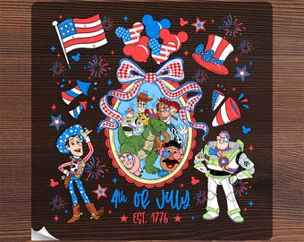 Happy 4th of July Toy Story Ready To Press, Toddler Patriotic DTF, Disney Matching Family Vacation Heat Transfer, Disneyland Friends Iron On