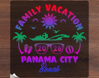 Family Panama City Beach 2026 Vacation Ready To Press DTF, Matching Panama City Cruise Squad Iron on, Panama City Girls Trip Heat Transfer