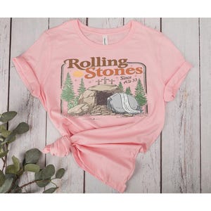 Rolling Stones Since AD 33 Iron on, Easter Christian Empty Tomb DTF Print, Jesus Christian Ready To Press, Vintage Religious Heat Transfer bild 6