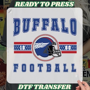 Buffalo 1960 Football DTF Transfer, Vintage Bills Heat Press, Buffalo Fan Gift, New York Football DTF, Retro Bills football helmet Game Day
