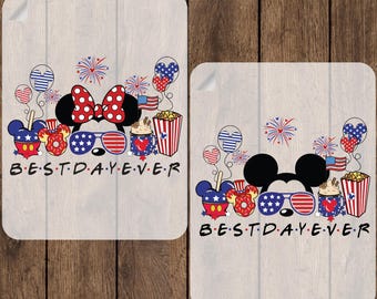 Patriotic Mickey and Minnie Ready To Press, Kids 4th of july DTF, Matching Family Disney Vacation Iron On, Toddler USA 250th Heat Transfer