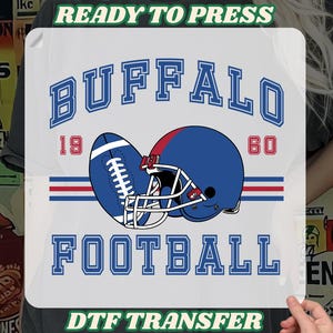 Buffalo Football 1960 DTF, Buffalo Game Day DTF, Vintage 1960 Bills Helmet & Ball DTF, Let's Go Buffalo, Buffalo New York Football Fan dtf