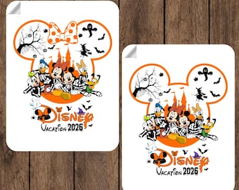 Halloween Disney Vacation 2026 DTF Transfer, Halloween Mickey And Friends Heat Press, Disney Family Trip 2026, Group Halloween Disneyland