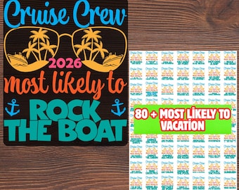 Retro Cruise Crew Most Likely To Custom Family Vacation Iron On, Matching Girls Trip Heat Transfer, Summer Holiday Group Ready To Press DTF