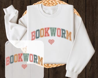 Bookworm Ready To Press, Librarian Teacher Bookish Heat Transfer, Teacher Reading Iron on, First Day Of School DTF, Kindergarten Teacher DTF