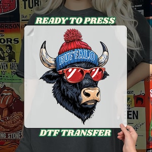 Vintage Buffalo Football Ready To Press, Matching American Football Heat Transfer, Buffalo Game Day Iron On Decal, Buffalo Sunday dtf Print