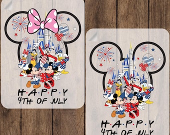 Patriotic Mickey's Friends Ready To Press, Kids 4th of july DTF, Matching Family Disney Vacation Iron On, Toddler USA 250th Heat Transfer