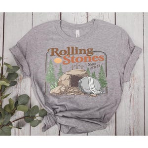 Rolling Stones Since AD 33 Iron on, Easter Christian Empty Tomb DTF Print, Jesus Christian Ready To Press, Vintage Religious Heat Transfer bild 10