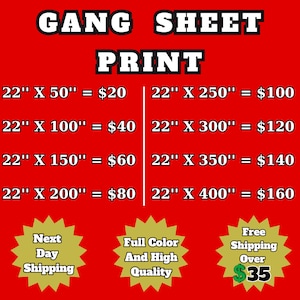 Custom DTF Gang Sheet, Ready To Press DTF Transfer, Print on Demand, Bulk DTF Gang Sheet, Personalized Heat Press, Wholesale Dtf Print