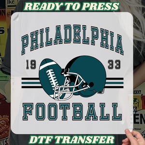 Vintage Philadelphia Football DTF Transfer, American Football Heat Press, Eagles Game Day Iron On, Philly eagles dtf, philadelphia football