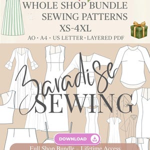 65 + Schnittmuster PDF Bundle: XS-4XL, A0 A4 US Letter (Lifetime Access - Updates)