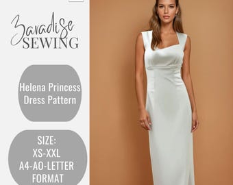 asymmetrical neckline dress pattern Cocktail Dress Sewing Pattern for Women