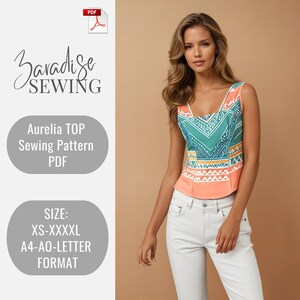 Aurelia Top Sewing Pattern: Women&#39;s Shirt (PDF)