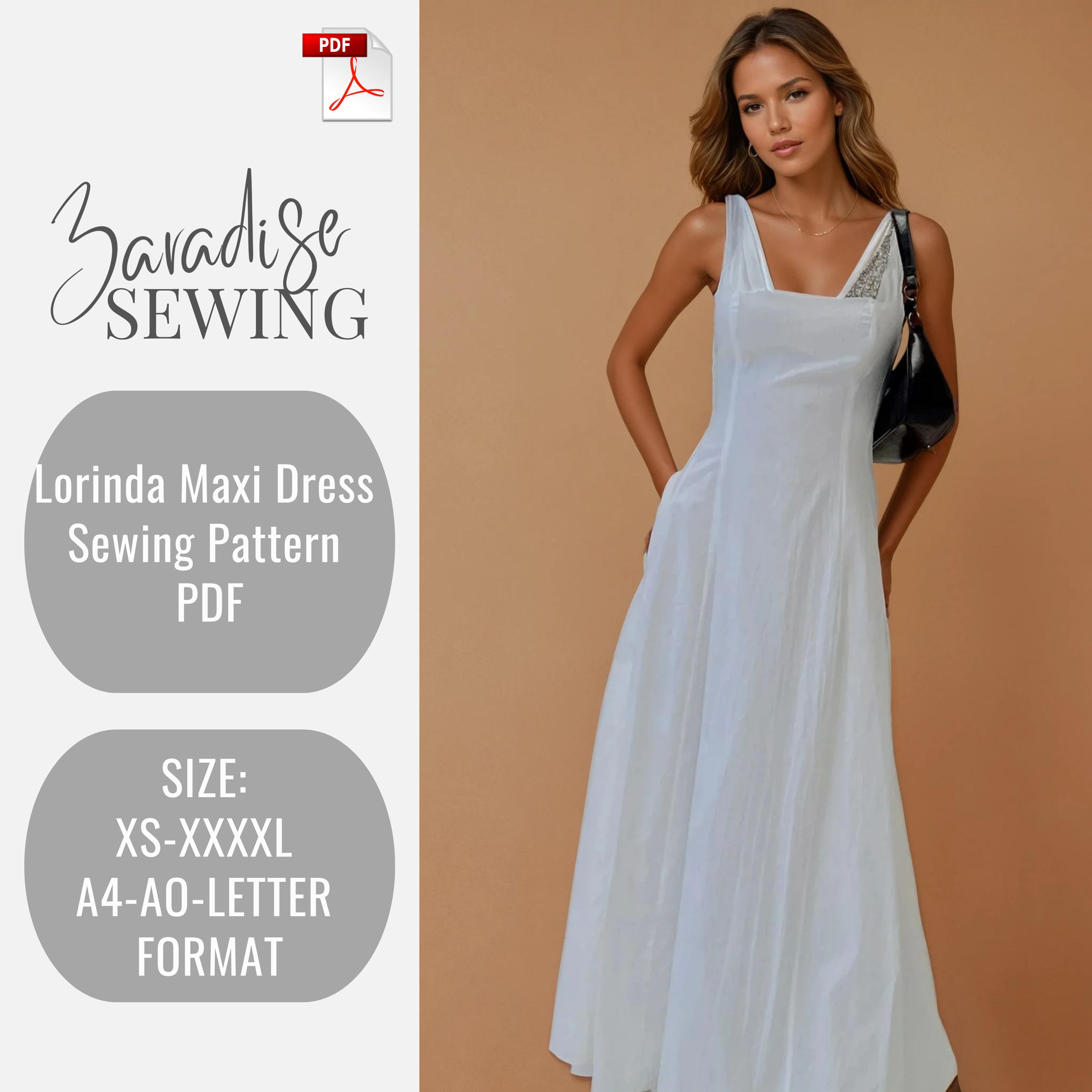 44.Lorinda Maxi Dress Sewing Pattern: Cocktail, Bridal Gown (PDF) 44.Lorinda Maxi Dress Sewing Pattern: Cocktail, Bridal Gown (PDF)