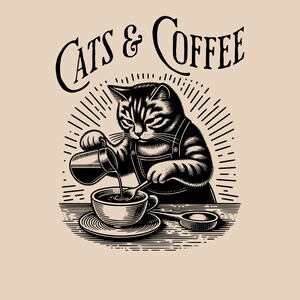 Cats and Coffee Shirt, Cat and Coffee T-Shirt, Cat Shirt, Cats Coffee Shirt, Cute Cats and Coffee Shirt, Cat Lover Gift, Cat Lover Shirt