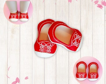 Red Laced Sneaker Doll Shoes | Fits 18 Inch Dolls