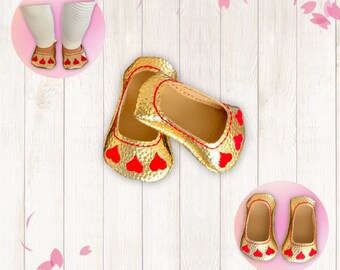 Gold Slip On Doll Shoes | Red Heart, 18 Inch