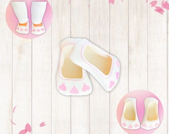 18 Inch White Slip-On Doll Shoes | Pink Heart Detail