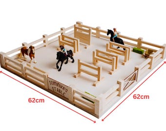 Wooden Horse Paddock - Shire | Natural Wood | Paddock for Schleich, Collecta | Gift for Kids | XALO fun