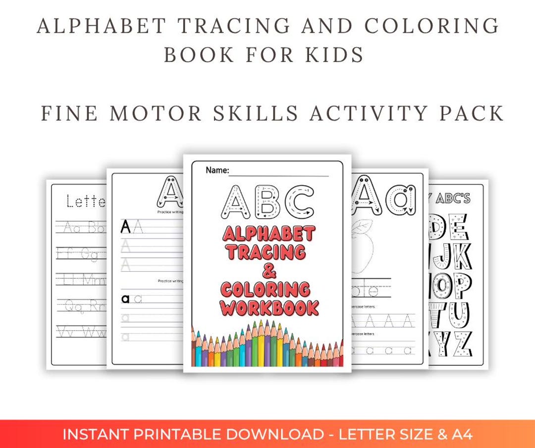 Alphabet Tracing and Coloring Book for Kids | ABC Preschool Worksheets ...