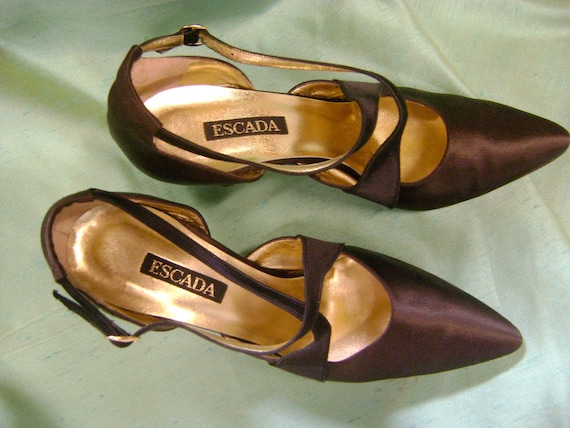 ESCADA 1990s Two Tone Strappy Heels - 10B - image 3