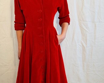 1950s RED VELVET COAT