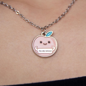 Collier pêche Vous êtes assez pêche avec carte d'encouragement, amour de soi, bijoux positifs, cadeau d'anniversaire, souvenir d'amour, 47 cm