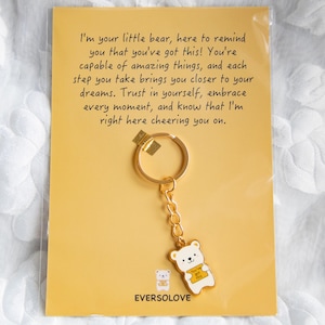 You've Got This, beer sleutelhanger met inspirerende kaart, opvrolijkcadeau, geluk, afstuderen, student examenfocus, ondersteunend, positief