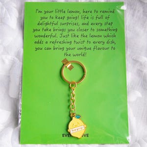 Keep Going, portachiavi a forma di limone con biglietto con messaggio, regalo di incoraggiamento per amici, studenti o colleghi, gettone tascabile edificante