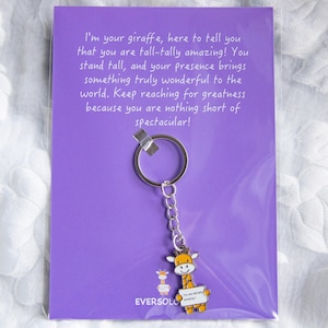 Vous êtes incroyable, carte de motivation avec porte-clés girafe, cadeau parfait pour la famille, amis et collègues, cadeau d'anniversaire, câlin de poche